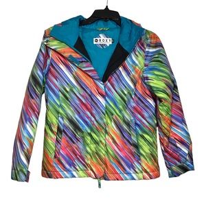 Roxy Jetty 10k insulated Snowboarding winter jacket. Girls 10/12 Multicolor